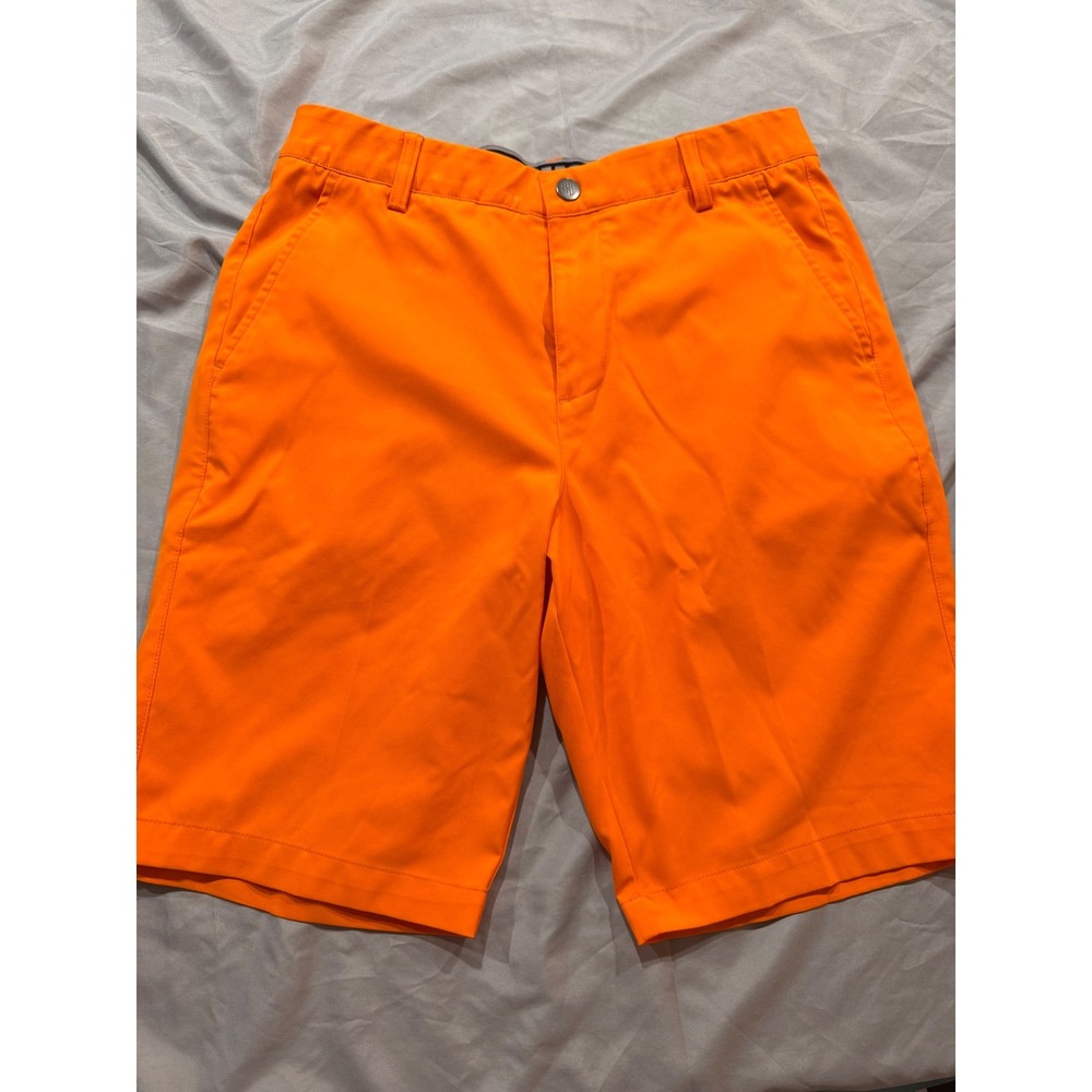 Puma Golf Shorts Mens 32 Neon Orange Performance Flat Front Athletic Golfing